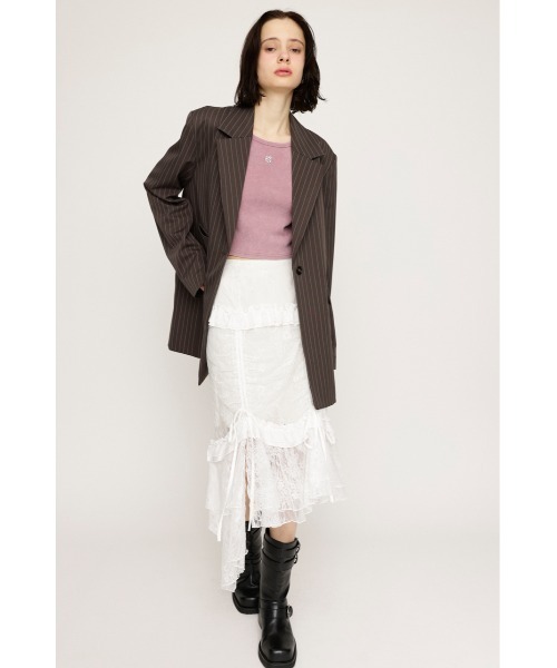 SLY(スライ)の「FRILL LACE SK フリル レース スカート(スカート・レディース・ブラック/ホワイト・1/2)」の5枚目の写真