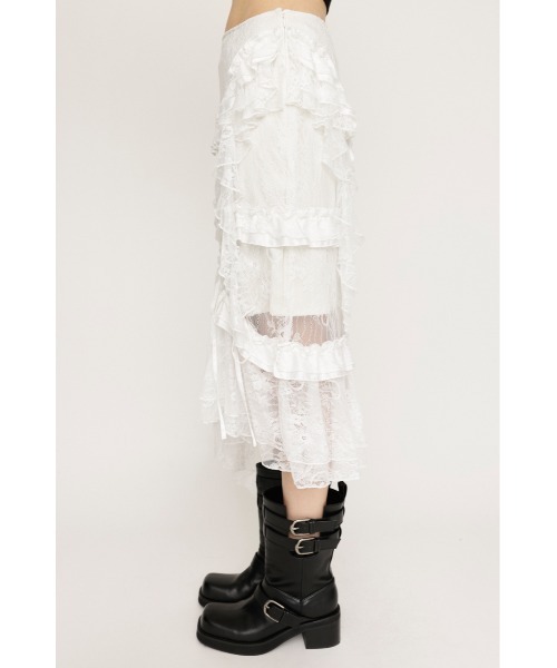SLY(スライ)の「FRILL LACE SK フリル レース スカート(スカート・レディース・ブラック/ホワイト・1/2)」の7枚目の写真