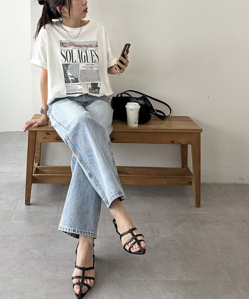 DISCOAT（ディスコート）の「【ユニセックス】アソートニュースペーパーグラフィックTシャツ（Tシャツ/カットソー・レディース・ホワイト系その他/ホワイト/ホワイト系その他2・FREE）」の8枚目の写真