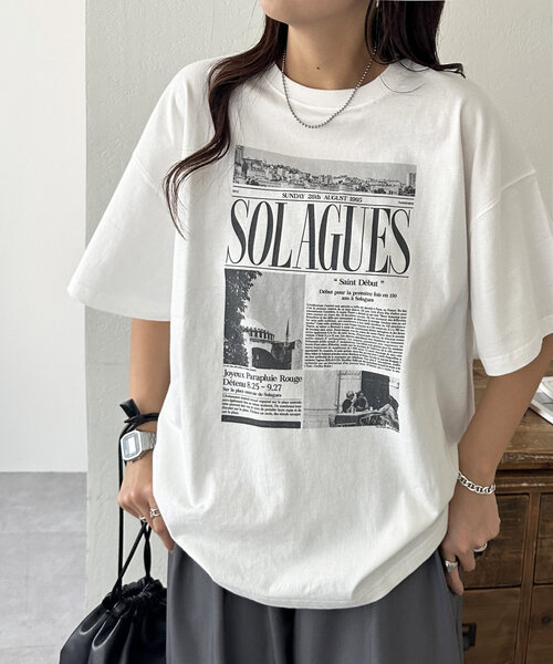 DISCOAT（ディスコート）の「【ユニセックス】アソートニュースペーパーグラフィックTシャツ（Tシャツ/カットソー・レディース・ホワイト系その他/ホワイト/ホワイト系その他2・FREE）」の13枚目の写真