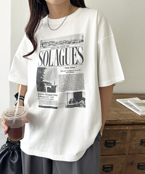 DISCOAT（ディスコート）の「【ユニセックス】アソートニュースペーパーグラフィックTシャツ（Tシャツ/カットソー・レディース・ホワイト系その他/ホワイト/ホワイト系その他2・FREE）」の14枚目の写真