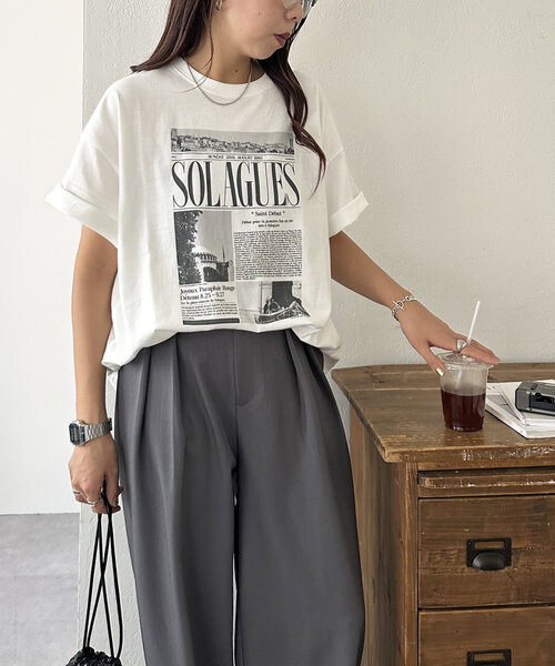 DISCOAT（ディスコート）の「【ユニセックス】アソートニュースペーパーグラフィックTシャツ（Tシャツ/カットソー・レディース・ホワイト系その他/ホワイト/ホワイト系その他2・FREE）」の18枚目の写真