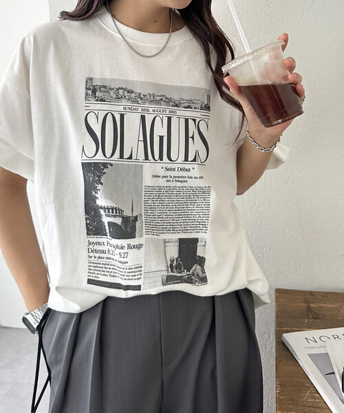 DISCOAT（ディスコート）の「【ユニセックス】アソートニュースペーパーグラフィックTシャツ（Tシャツ/カットソー・レディース・ホワイト系その他/ホワイト/ホワイト系その他2・FREE）」の19枚目の写真