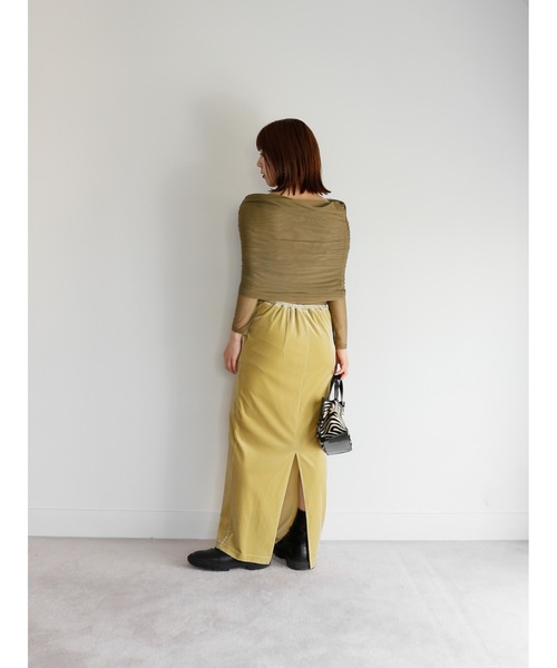 Katrin TOKYO(カトリーントーキョー)の「velour I line maxi skirt(スカート・レディース・イエロー/ブラック/ピンク・FREE/XS)」の21枚目の写真