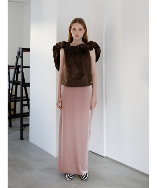 Katrin TOKYO(カトリーントーキョー)の「velour I line maxi skirt(スカート・レディース・イエロー/ブラック/ピンク・FREE/XS)」の11枚目の写真