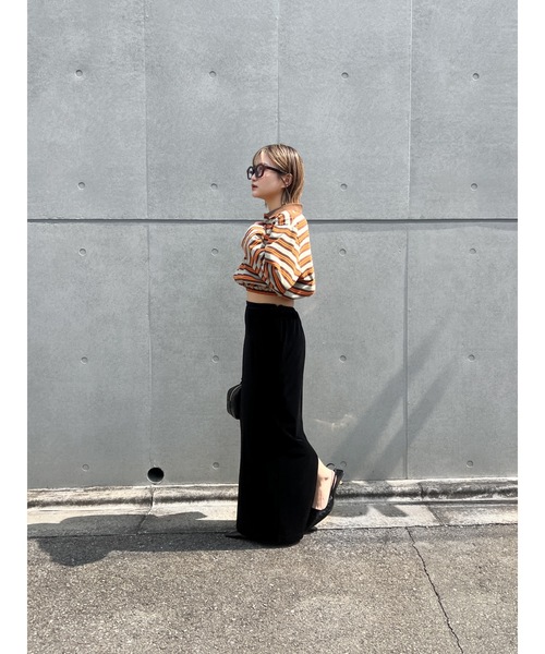 Katrin TOKYO(カトリーントーキョー)の「velour I line maxi skirt(スカート・レディース・イエロー/ブラック/ピンク・FREE/XS)」の13枚目の写真