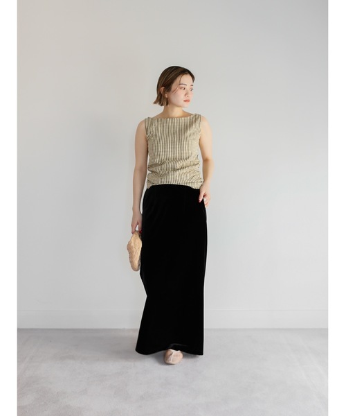 Katrin TOKYO(カトリーントーキョー)の「velour I line maxi skirt(スカート・レディース・イエロー/ブラック/ピンク・FREE/XS)」の16枚目の写真