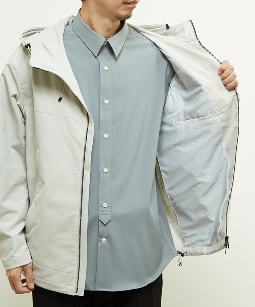 MEN'S MELROSE（メンズメルローズ）の「ダブルクロスDOTAIR シティユースライトパーカー（ブルゾン・メンズ・ライトグレー/ブラック・2/3/4）」の12枚目の写真