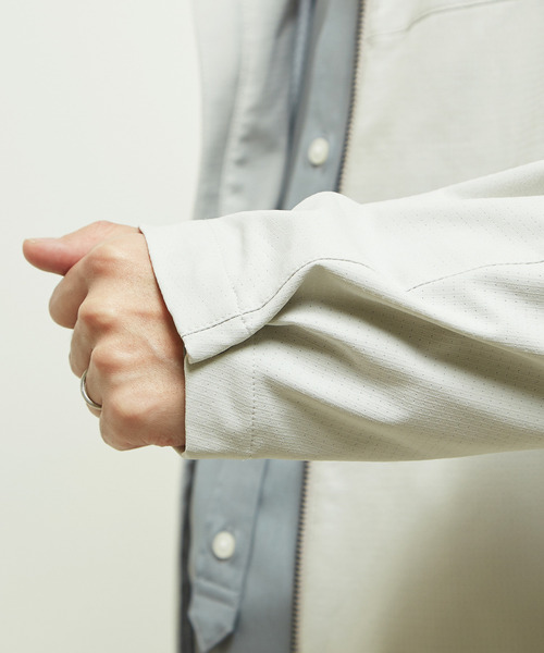 MEN'S MELROSE（メンズメルローズ）の「ダブルクロスDOTAIR シティユースライトパーカー（ブルゾン・メンズ・ライトグレー/ブラック・2/3/4）」の15枚目の写真