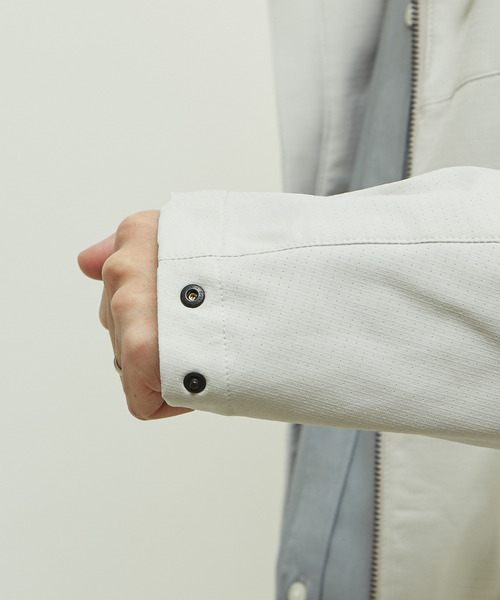 MEN'S MELROSE（メンズメルローズ）の「ダブルクロスDOTAIR シティユースライトパーカー（ブルゾン・メンズ・ライトグレー/ブラック・2/3/4）」の16枚目の写真