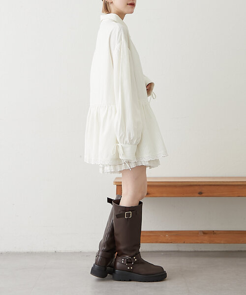 w closet（ダブルクローゼット）の「ストライプミニワンピースシャツ（シャツ/ブラウス・レディース・ブルー/オフホワイト・FREE）」の21枚目の写真