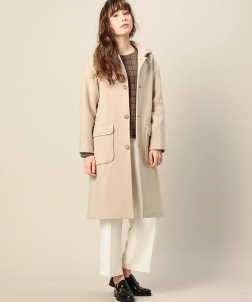 BEAUTY&YOUTH UNITED ARROWS（ビューティーアンドユースユナイテッドアローズ）の「BY ダブルメルトン フードロングコート◆（その他アウター・レディース・ベージュ/オリーブ・SMALL/MEDIUM）」の8枚目の写真