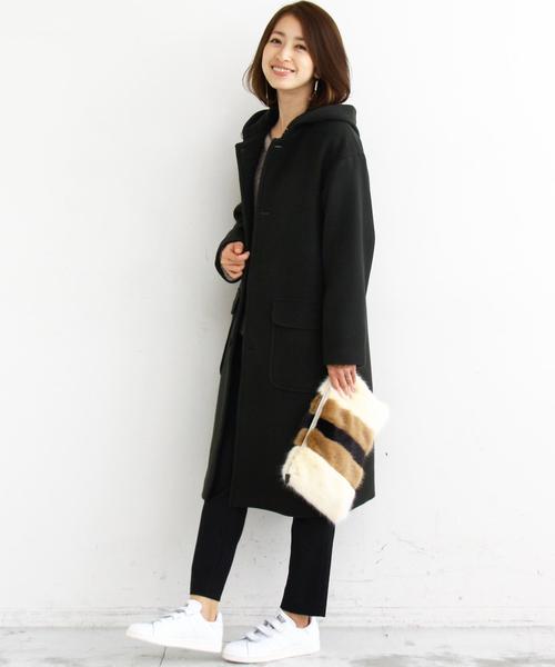 BEAUTY&YOUTH UNITED ARROWS（ビューティーアンドユースユナイテッドアローズ）の「BY ダブルメルトン フードロングコート◆（その他アウター・レディース・ベージュ/オリーブ・SMALL/MEDIUM）」の20枚目の写真