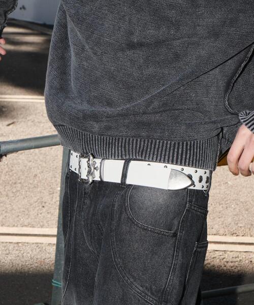 SHORT ROUND/クロスモチーフスタッズベルト（ベルト）｜SHORT ROUND