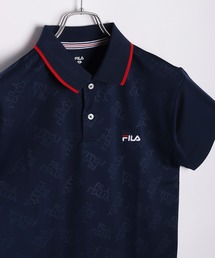 FILA ハニカムメッシュ 半袖 総柄 ロゴ ポロシャツ UVカット 吸水速乾