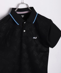 FILA ハニカムメッシュ 半袖 総柄 ロゴ ポロシャツ UVカット 吸水速乾