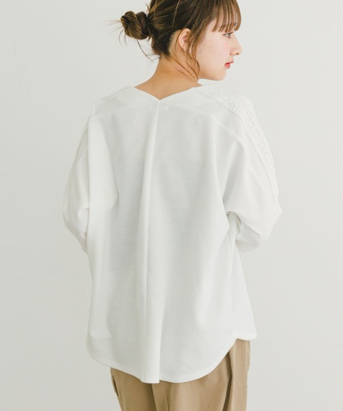 ITEMS URBANRESEARCH(アイテムズ アーバンリサーチ)の「カットミラノレースプルオーバー(Tシャツ/カットソー・レディース・ブラック/ホワイト/ライトグレー・FREE)」の5枚目の写真