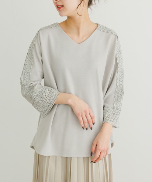 ITEMS URBANRESEARCH(アイテムズ アーバンリサーチ)の「カットミラノレースプルオーバー(Tシャツ/カットソー・レディース・ブラック/ホワイト/ライトグレー・FREE)」の8枚目の写真