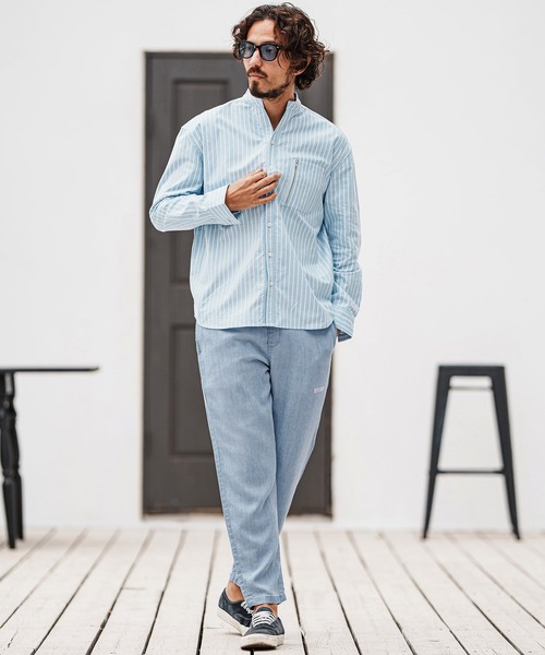felkod(フィルコッド)の「mp13315- Chambray Easy Pants イージーパンツ(その他パンツ・メンズ・インディゴブルー/ライトブルー・L/M/S)」の9枚目の写真