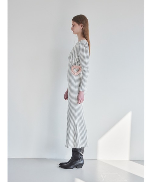 etre loin（エトルワン）の「I miss you heart cut dress（ワンピース・レディース・グレー/ブラック/ミント・M）」の19枚目の写真