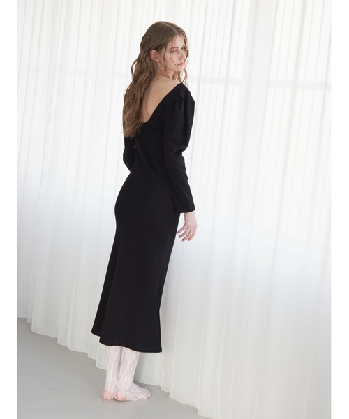 etre loin（エトルワン）の「I miss you heart cut dress（ワンピース・レディース・グレー/ブラック/ミント・M）」の6枚目の写真