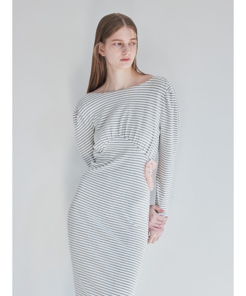 etre loin（エトルワン）の「I miss you heart cut dress（ワンピース・レディース・グレー/ブラック/ミント・M）」の14枚目の写真