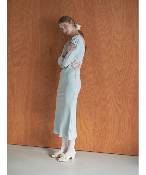 etre loin（エトルワン）の「I miss you heart cut dress（ワンピース・レディース・グレー/ブラック/ミント・M）」の22枚目の写真