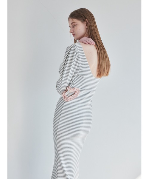 etre loin(エトルワン)の「I miss you heart cut dress(ワンピース・レディース・グレー/ブラック/ミント・M)」の14枚目の写真