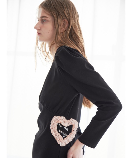 etre loin(エトルワン)の「I miss you heart cut dress(ワンピース・レディース・グレー/ブラック/ミント・M)」の17枚目の写真