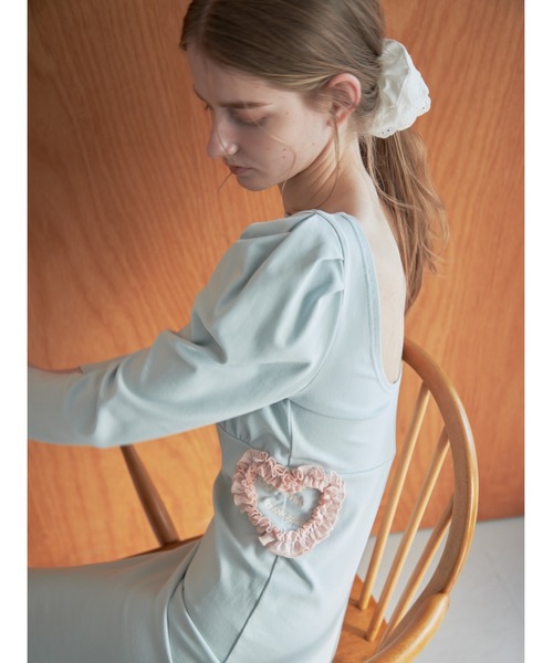 etre loin(エトルワン)の「I miss you heart cut dress(ワンピース・レディース・グレー/ブラック/ミント・M)」の19枚目の写真