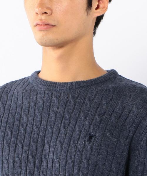 coen(コーエン)の「コットンアンゴラクルーネックケーブルニットプルオーバー(ニット/セーター・メンズ・イエロー/オフホワイト/グレー/ブラウン/ライトブルー/ネイビー・MEDIUM/LARGE/X-LARGE/SMALL)」の19枚目の写真