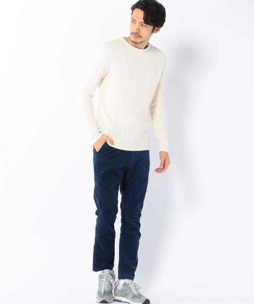 coen(コーエン)の「コットンアンゴラクルーネックケーブルニットプルオーバー(ニット/セーター・メンズ・イエロー/オフホワイト/グレー/ブラウン/ライトブルー/ネイビー・MEDIUM/LARGE/X-LARGE/SMALL)」の14枚目の写真