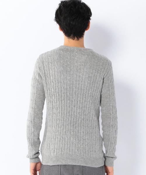 coen(コーエン)の「コットンアンゴラクルーネックケーブルニットプルオーバー(ニット/セーター・メンズ・イエロー/オフホワイト/グレー/ブラウン/ライトブルー/ネイビー・MEDIUM/LARGE/X-LARGE/SMALL)」の15枚目の写真