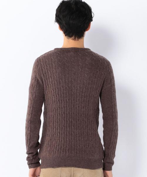 coen(コーエン)の「コットンアンゴラクルーネックケーブルニットプルオーバー(ニット/セーター・メンズ・イエロー/オフホワイト/グレー/ブラウン/ライトブルー/ネイビー・MEDIUM/LARGE/X-LARGE/SMALL)」の17枚目の写真