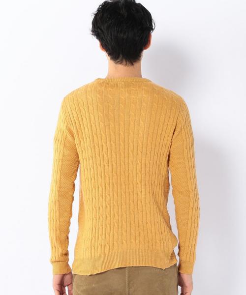 coen(コーエン)の「コットンアンゴラクルーネックケーブルニットプルオーバー(ニット/セーター・メンズ・イエロー/オフホワイト/グレー/ブラウン/ライトブルー/ネイビー・MEDIUM/LARGE/X-LARGE/SMALL)」の8枚目の写真
