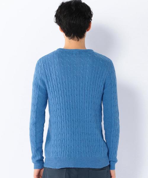 coen(コーエン)の「コットンアンゴラクルーネックケーブルニットプルオーバー(ニット/セーター・メンズ・イエロー/オフホワイト/グレー/ブラウン/ライトブルー/ネイビー・MEDIUM/LARGE/X-LARGE/SMALL)」の10枚目の写真