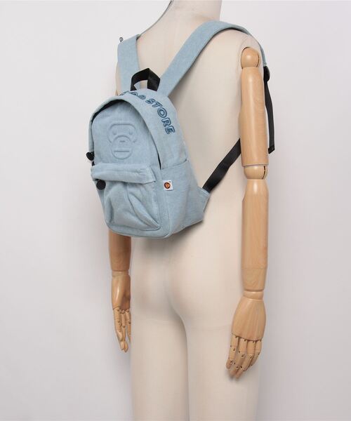 A BATHING APE（アベイシングエイプ）の「BABY MILO DENIM MINI BAGPACK（バックパック/リュック・メンズ・ライトインディゴブルー・FREE）」の5枚目の写真