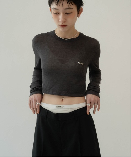 cropped sheer knit/3color | KNUTH MARF