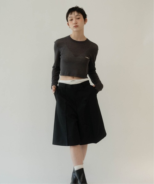 Knuth Marf（クヌースマーフ）の「cropped sheer knit（ニット/セーター・レディース・ライトブルー/ダークグレー/イエロー・FREE）」の8枚目の写真