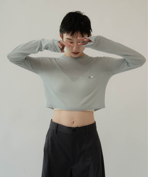 cropped sheer knit（ニット/セーター）｜Knuth Marf