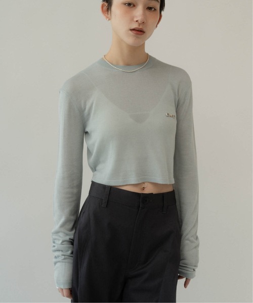 最新最全のをすべて cropped sheer knit（ニット/セーター）｜Knuth Marf トップス