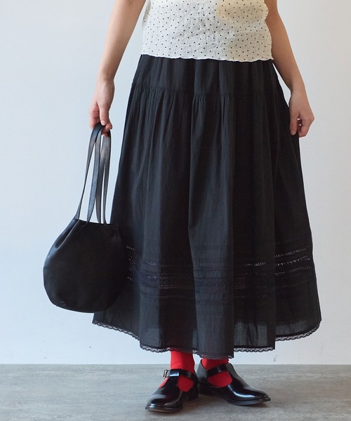 bulle de savon ビュルデサボン 新品　チェックスカート bulle de savon（ビュルデサボン）の「おおきなはなチェック