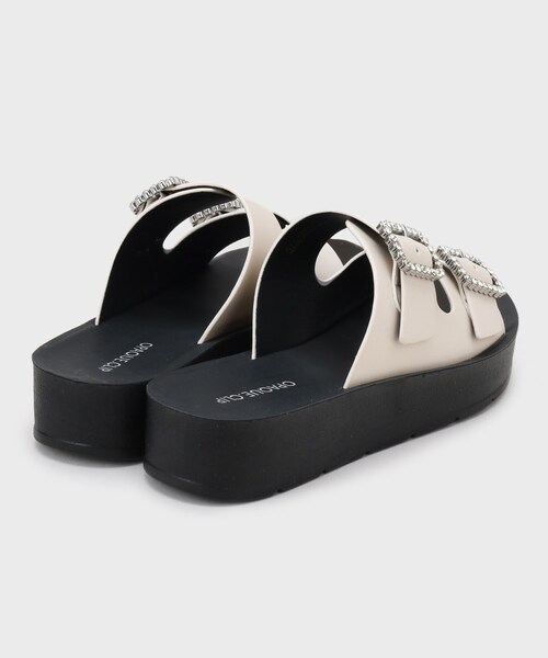 OPAQUE.CLIP（オペークドットクリップ）の「ビジューバックルダブルベルトサンダル（サンダル・レディース・オフホワイト/シルバー/ブラック・02/03）」の7枚目の写真