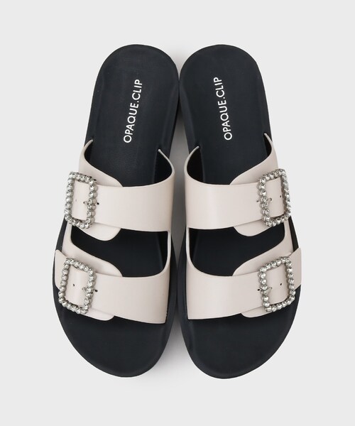 OPAQUE.CLIP（オペークドットクリップ）の「ビジューバックルダブルベルトサンダル（サンダル・レディース・オフホワイト/シルバー/ブラック・02/03）」の8枚目の写真