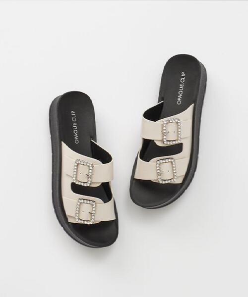 OPAQUE.CLIP（オペークドットクリップ）の「ビジューバックルダブルベルトサンダル（サンダル・レディース・オフホワイト/シルバー/ブラック・02/03）」の12枚目の写真