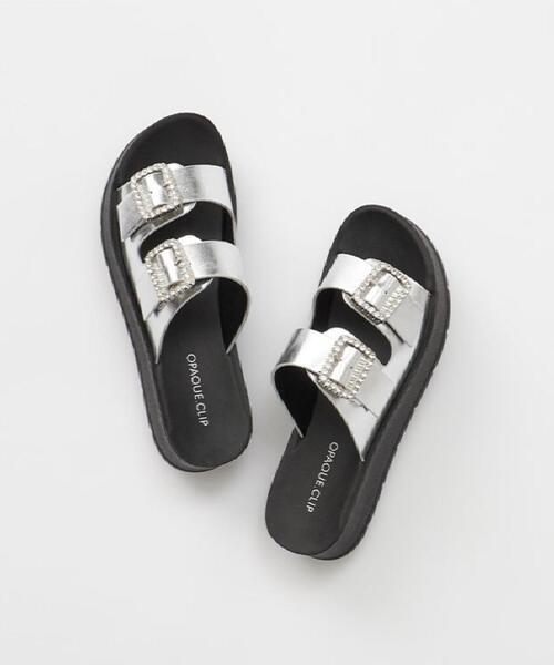 OPAQUE.CLIP（オペークドットクリップ）の「ビジューバックルダブルベルトサンダル（サンダル・レディース・オフホワイト/シルバー/ブラック・02/03）」の13枚目の写真