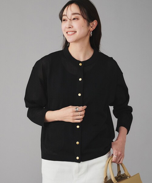 UNTITLED（アンタイトル）の「【 TRADITIONAL WEATHERWEAR 】ARKLEY KNIT シアーカーディガン（カーディガン/ボレロ・レディース・ブラック/ブルー系その他・02）」の2枚目の写真