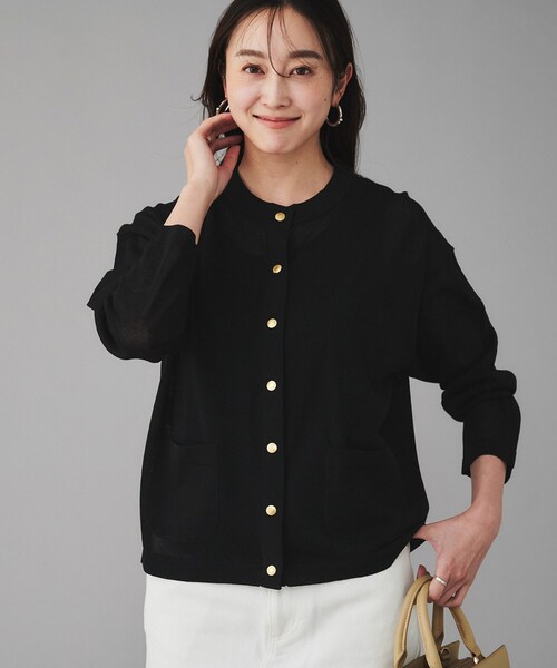 UNTITLED（アンタイトル）の「【 TRADITIONAL WEATHERWEAR 】ARKLEY KNIT シアーカーディガン（カーディガン/ボレロ・レディース・ブラック/ブルー系その他・02）」の4枚目の写真