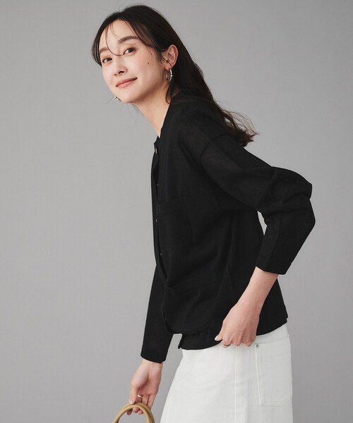 UNTITLED（アンタイトル）の「【 TRADITIONAL WEATHERWEAR 】ARKLEY KNIT シアーカーディガン（カーディガン/ボレロ・レディース・ブラック/ブルー系その他・02）」の5枚目の写真