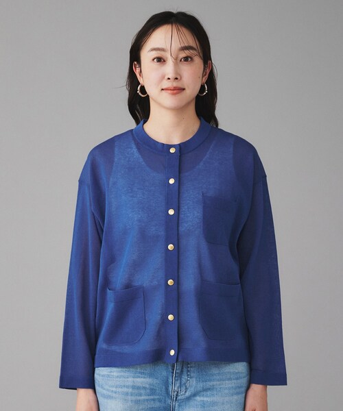 UNTITLED（アンタイトル）の「【 TRADITIONAL WEATHERWEAR 】ARKLEY KNIT シアーカーディガン（カーディガン/ボレロ・レディース・ブラック/ブルー系その他・02）」の12枚目の写真